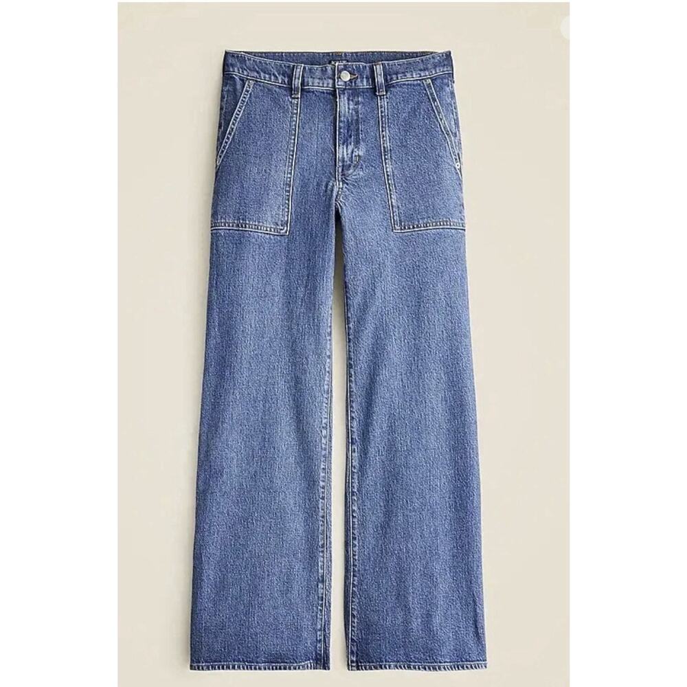 J. Crew Camp-Pocket Wide Leg Jeans For Women Size 27 Medium Wash